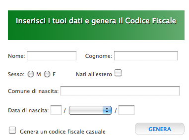 Ricerca Codice Fiscale, Calcolo On Line